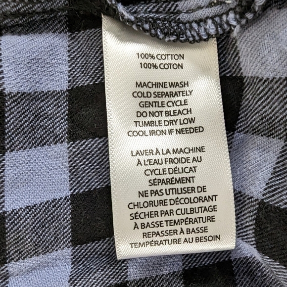 BeachLunchLounge Blue Black Checker Roberta Bell Sleeve Gingham Check Top - Picture 7 of 9